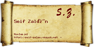 Seif Zalán névjegykártya